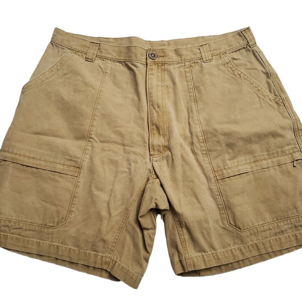 Vintage Woolrich Mens Saddle Canvas Shorts Size 40 Zipper Pockets